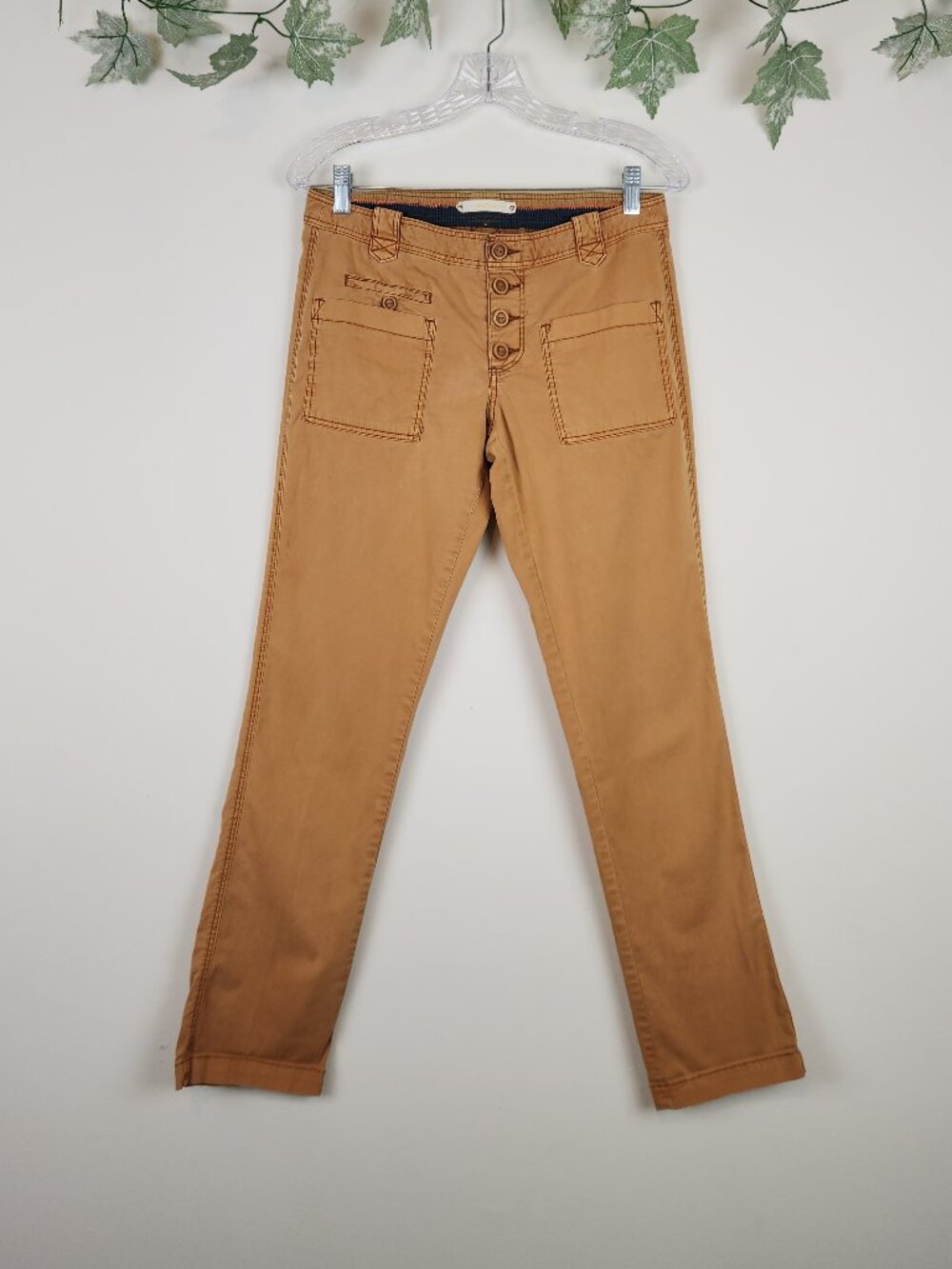Anthropologie Hei Hei Size 4 Button Fly Straight Leg Twill Casual Pants